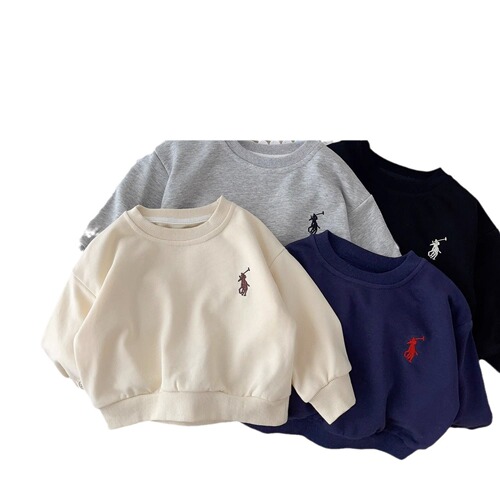 Spring Korean version long-sleeved sports round neck sweatshirt set for boys 2024 new cool and stylish street fashion children's two-piece set 
