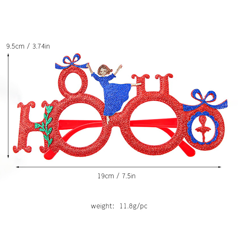 Navidad decoraciones gafas juguetes para niños adultos dibujos animados disfraz de fotos pequeños regalos premios gafas decorativas