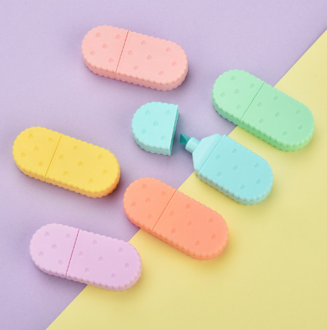 Dibujos animados resaltador mini helado resaltador pintura clave bolígrafo marcador bolígrafo de graffiti bolígrafo acuarela juego multicolor