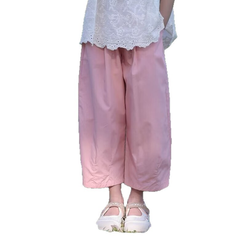 女の子カジュアルパンツ 2025 夏薄い新しい子供の多用途ワイドレッグパンツ防蚊パンツ女の赤ちゃんルーズズボン|undefined