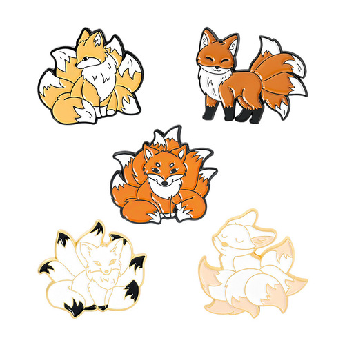New exquisite and cute cartoon nine-tailed fox rabbit alloy brooch temperament versatile clothing badge wholesale