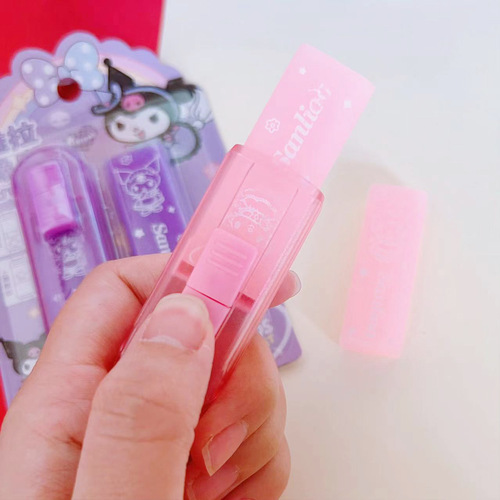 Sanrio eraser cute Kurome push-pull eraser with replaceable core for students to erase typos with less crumbs and clean