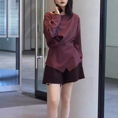 24670大愛美依縁2024早秋新極単円襟クロスウエストシャツファッションパンツ女装
