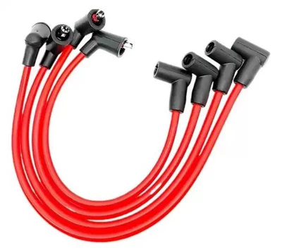 Suitable for PowerCableSparkPlugWireSetsRC-ZE81/4858 four red 7mm wires (Power supply, ignition system accessories)