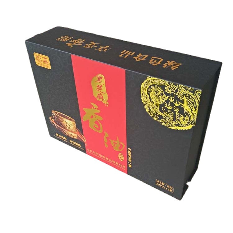 聊城东昌府区黑芝麻香油手提箱礼品盒包装厂家生产支持订做