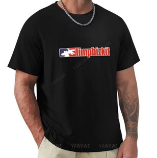 Limp Bizkit 2021 ��ч��HѲ�݌����к�����ɫ T ����ʿ