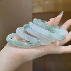 辰年、富を引き寄せる古代スタイルの新疆模造天山翡翠ブレスレット、氷翡翠の花翡翠ブレスレット、女性用ライブブレスレット、女性用福祉ブレスレット