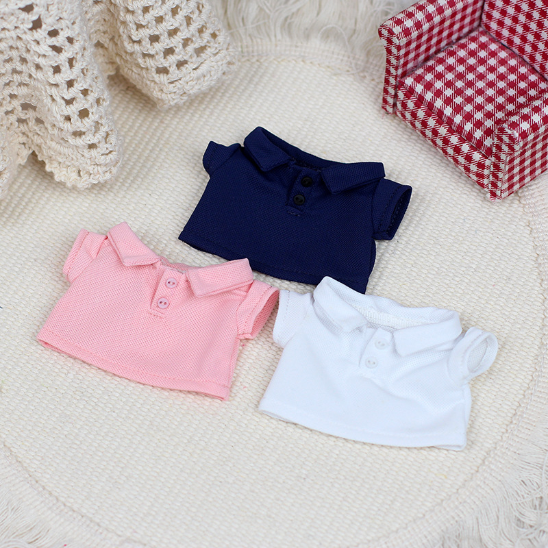 Clothes Only] First/Third Generation Labubu Doll Clothes Doll Clothes Business Elite Polo Shirt Heart-Warming Macaron