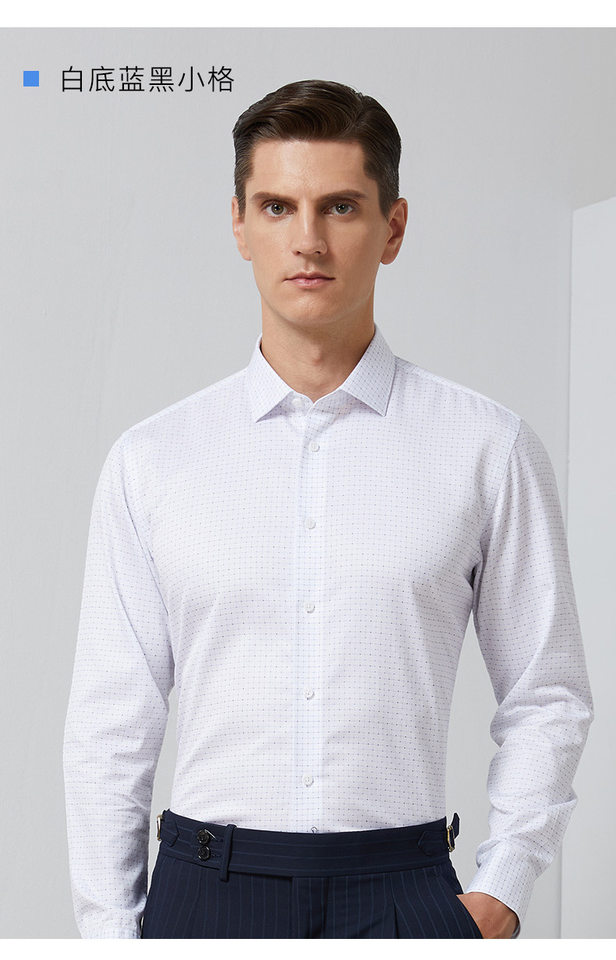 Áo sơ mi nam dài tay cotton 100% kẻ sọc chống nhăn cao cấp — Caro Xanh-Dài tay-Nam, Nền Trắng sọc đỏ-dài tay nam, Nền Xanh sọc trắng-dài tay nam, Đế trắng xanh đen lưới nhỏ dài tay nam chi tiết 20