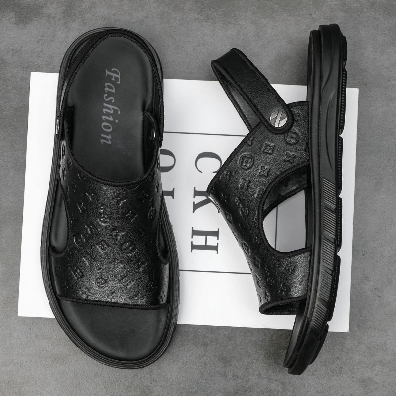 Sandalias de verano para hombre de piel de vaca de primera capa Zapatos de playa transpirables de cuero al aire libre Zapatillas casuales Sandalias de moda Zapatos para hombre Suave