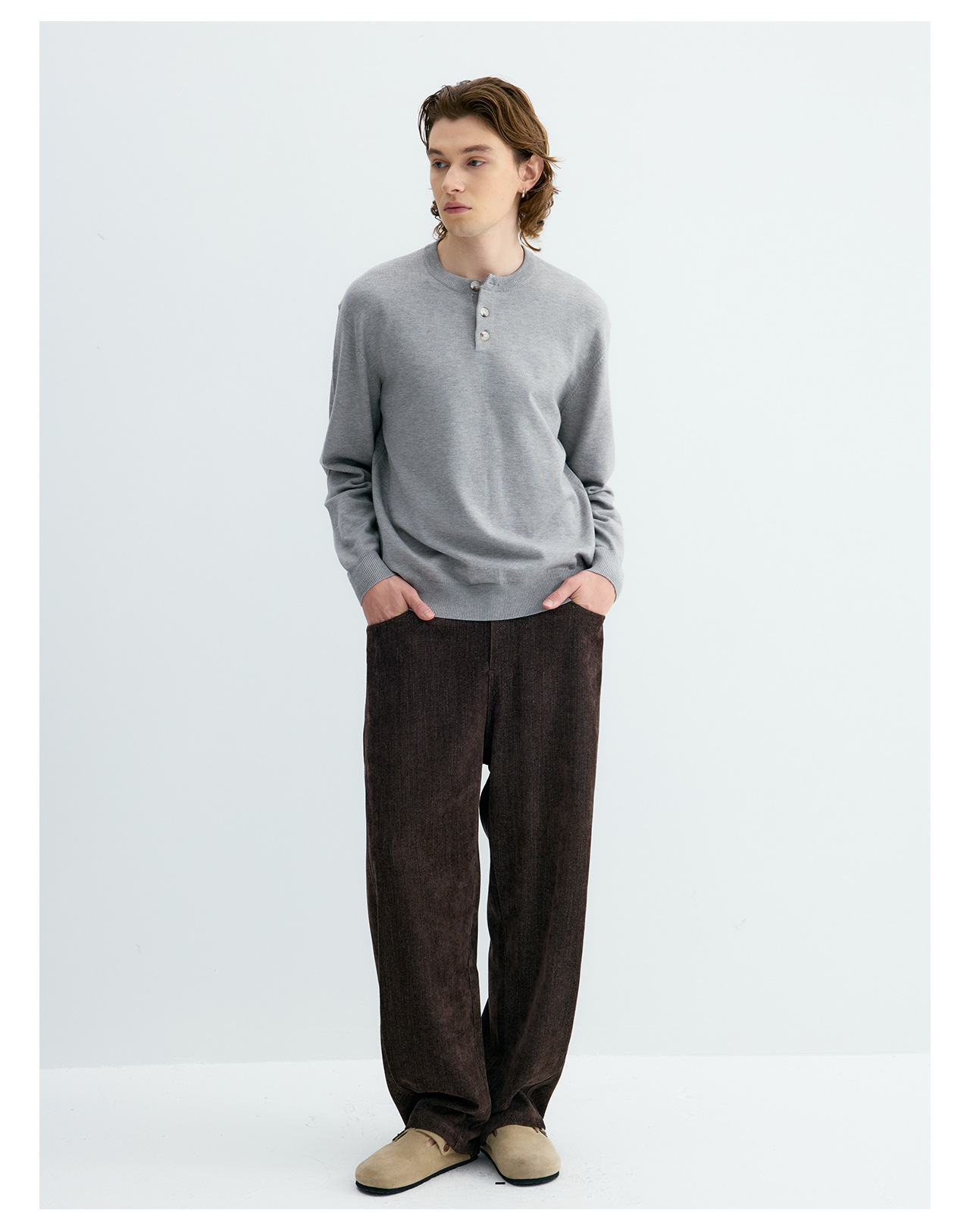 UNF 250g Henley Knit Sweater
