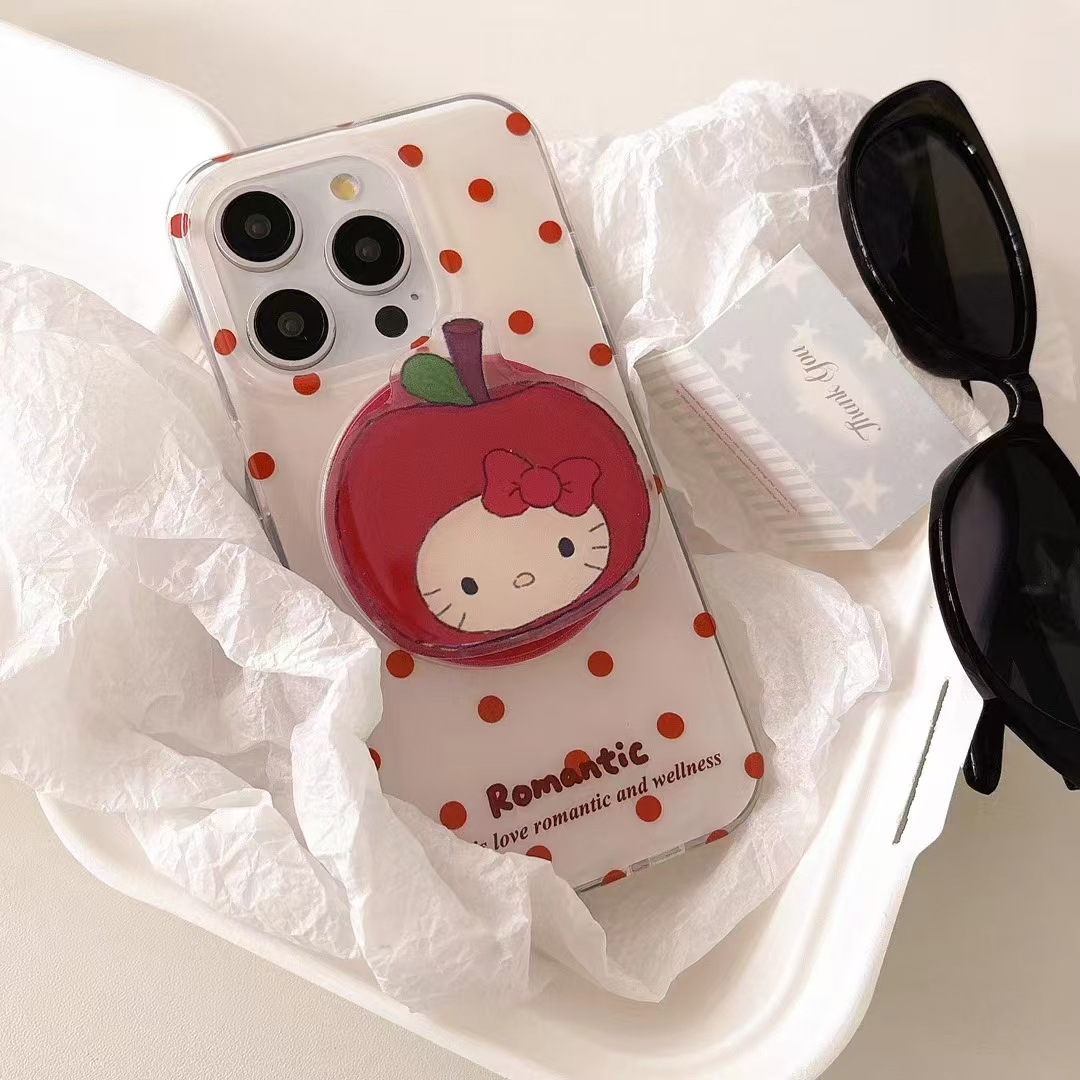 Ins magnéticamente absorbente punto de onda iPhone14 Apple casco kt aplicable iPhone15ProMax funda para teléfono móvil 12/13 mujer