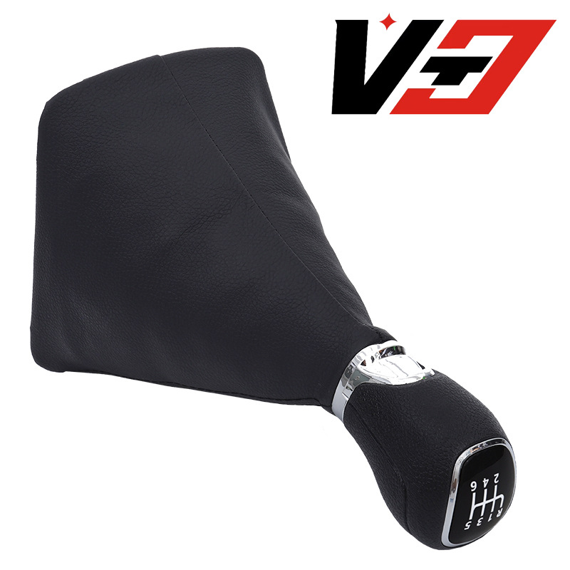 Suitable for Skoda Octavia A5 A6 2004-2012 Chrome Gear Shift Lever with Leather Cover