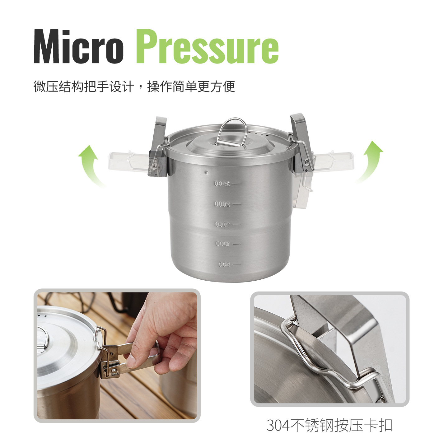 CLS 屋外 304 ステンレス鋼ポットキャンプピクニック用品調理器具のフルセットキャンプセットポータブルポット調理鍋