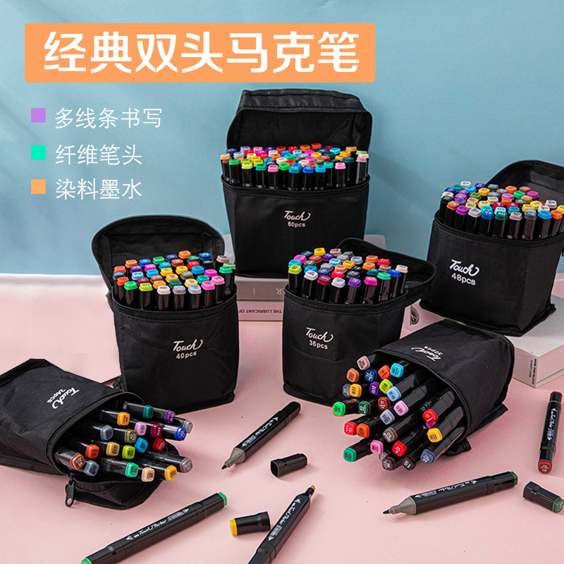 Juego de rotuladores TOUCH de doble punta a base de aceite, rotuladores de arte para estudiantes, rotuladores de colores para dibujar para niños, venta al por mayor transfronteriza