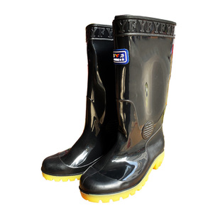 Xiangli Rain Shoes Men's Oil-resistant Acid and Alkali-resistant High Barrel Beef Sole Labor Protection Fishing Wear-resistant Non-slip Construction Site Water Shoes Rain Boots