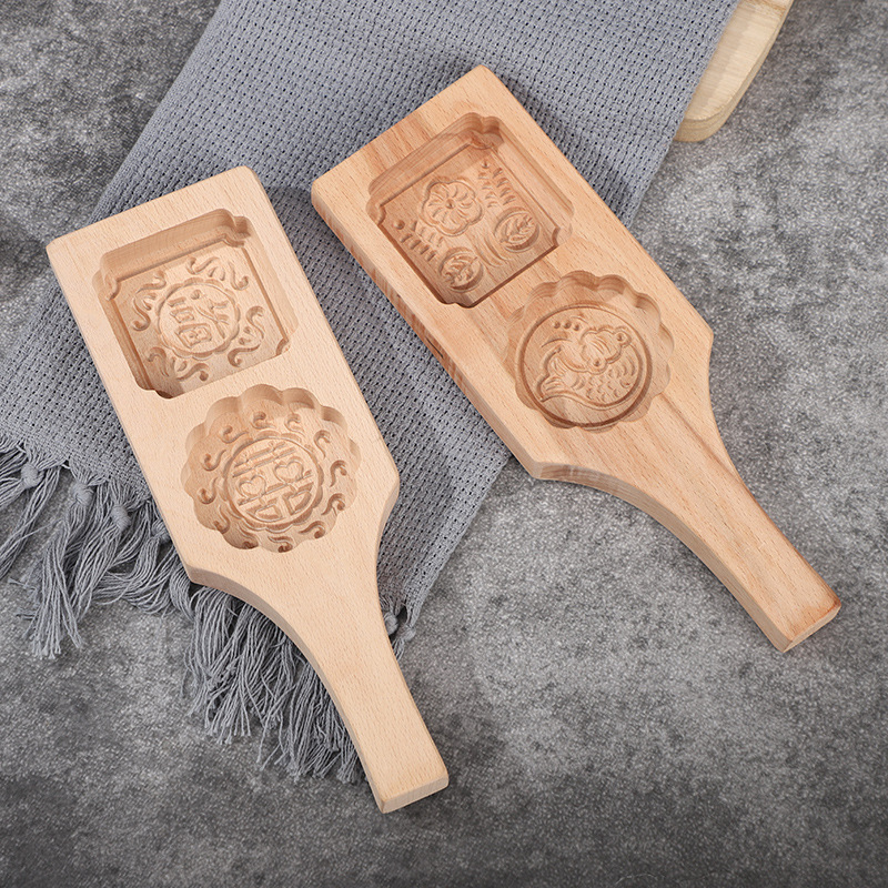 实木点心模 大号加深福字蛋糕印具 DIY青苹果中秋月饼模具|ru