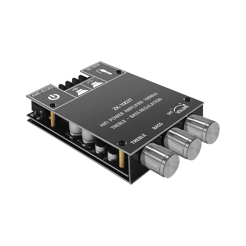 ZK-1002T蓝牙音频功放板模块100W*2高低音调节低音炮双声道立体声