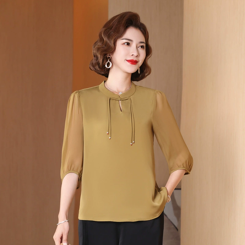 Новая китайская мама летняя рубашка с рукавами