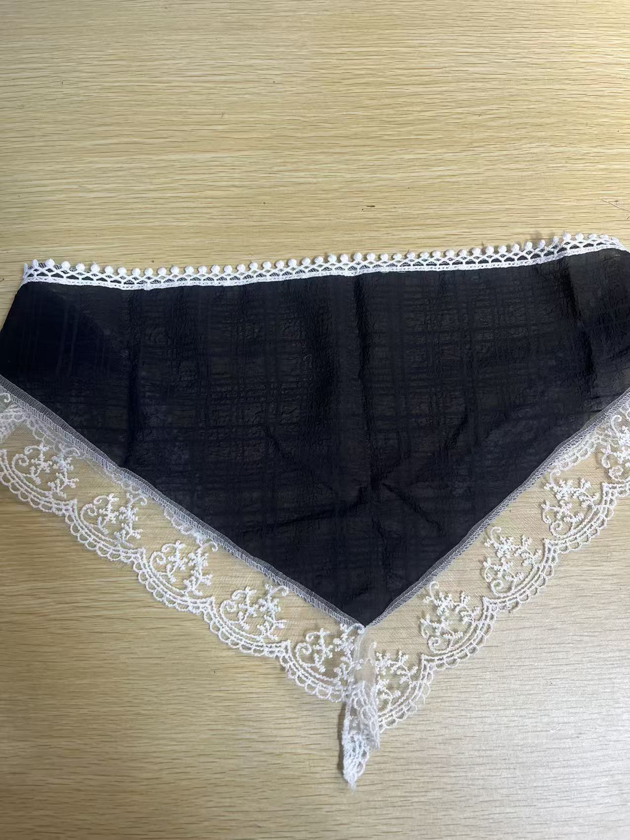 Black lace headscarf