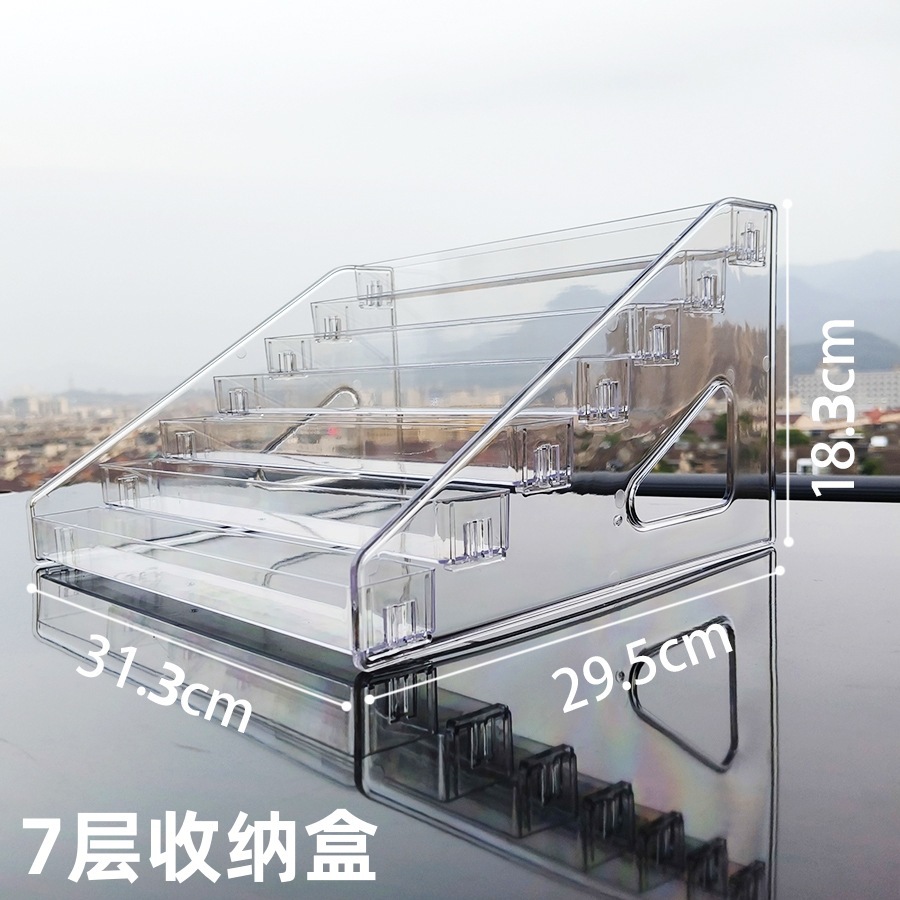 Mini estante de exhibición de vinos extranjeros tipo escalón multicapa gabinete de vinos pequeño estante de almacenamiento de vinos acrílicos