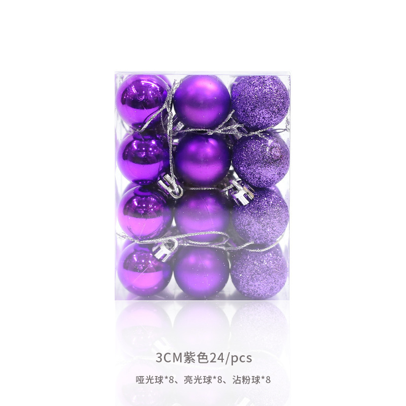 圣诞节装饰品电镀亮光哑光金粉塑料球商场吊顶圣诞球圣诞树挂饰|undefined