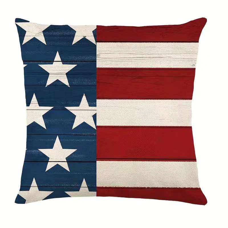 2024 nueva serie de funda de almohada del día de la independencia lino estilo americano funda de almohada cuadrada decoración de atmósfera de vacaciones image 18