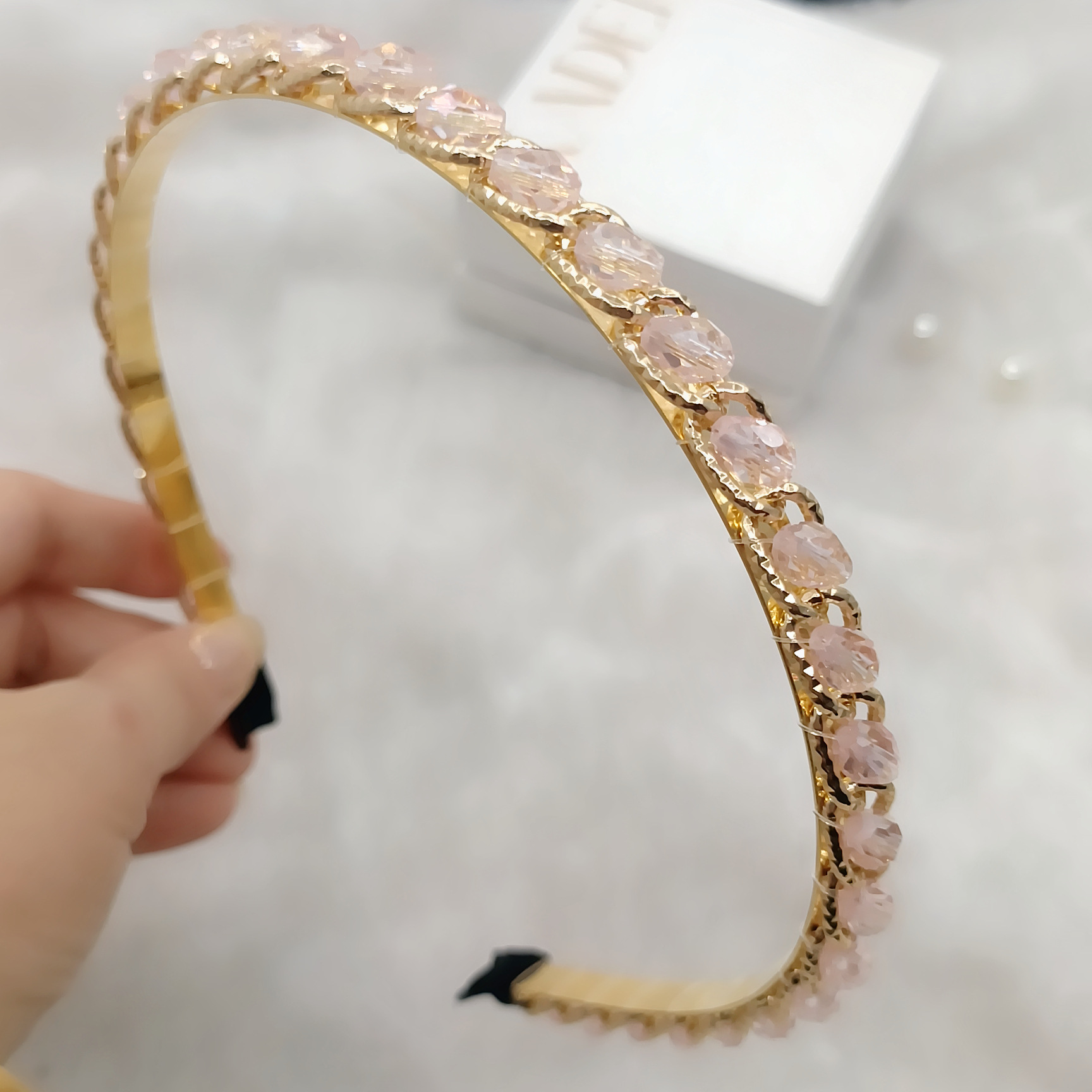 Diadema de Cristal Barroco de Cristal Artificial, Artesanal, Con Perlas, para Mujer