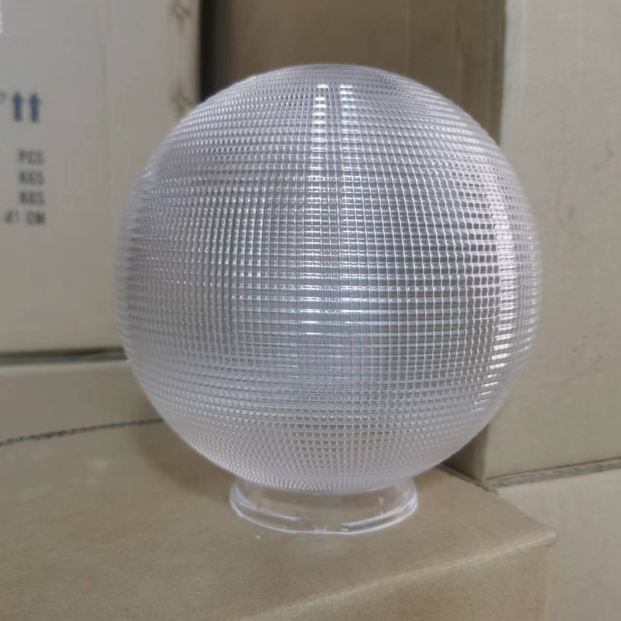 투명한 리브 볼 그늘 아크릴 줄무늬 크리스탈 구형 야외 플라스틱 그늘