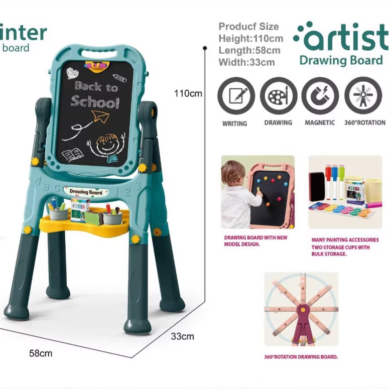 comercio exterior infantil imitación magnética de doble cara graffiti tablero de escritura tablero de escritura pie largo estante de dibujo juguetes de ciencia y educación