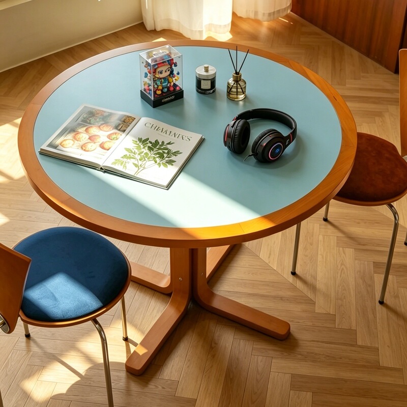 Cosine Vintage Style Round Table Solid Wood Round Dopamine Dining Table Restaurant Home Dining Table and Chairs 2026 New Model Table Cosine Vintage Style Round Table Solid Wood Round Dopamine Dining Table Restaurant Home Dining Table and Chairs 2026 New Model Table