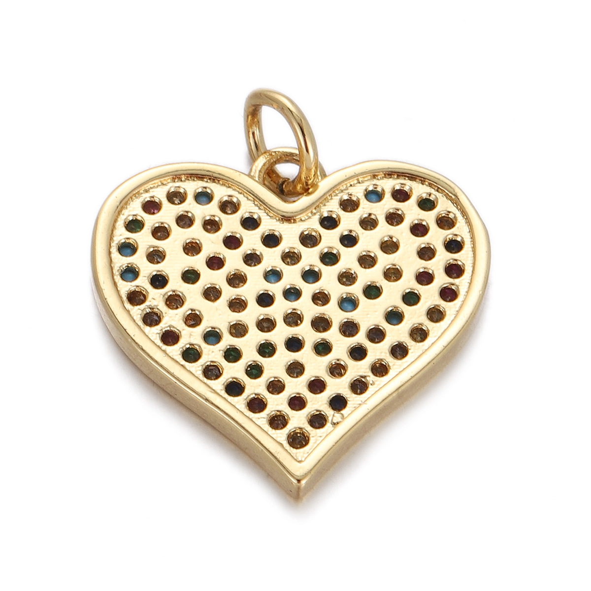 2g Weight Pendant Jewelry Making Type Gold Plated Plating Material Zircon Inlay Material 1 Piece Quantity Casual, Daily Occasion Copper Material Heart Shape Pattern Women's Gender Simple Style Style 1 Piece Copper Zircon Gold Plated Heart Shape Pendant 31