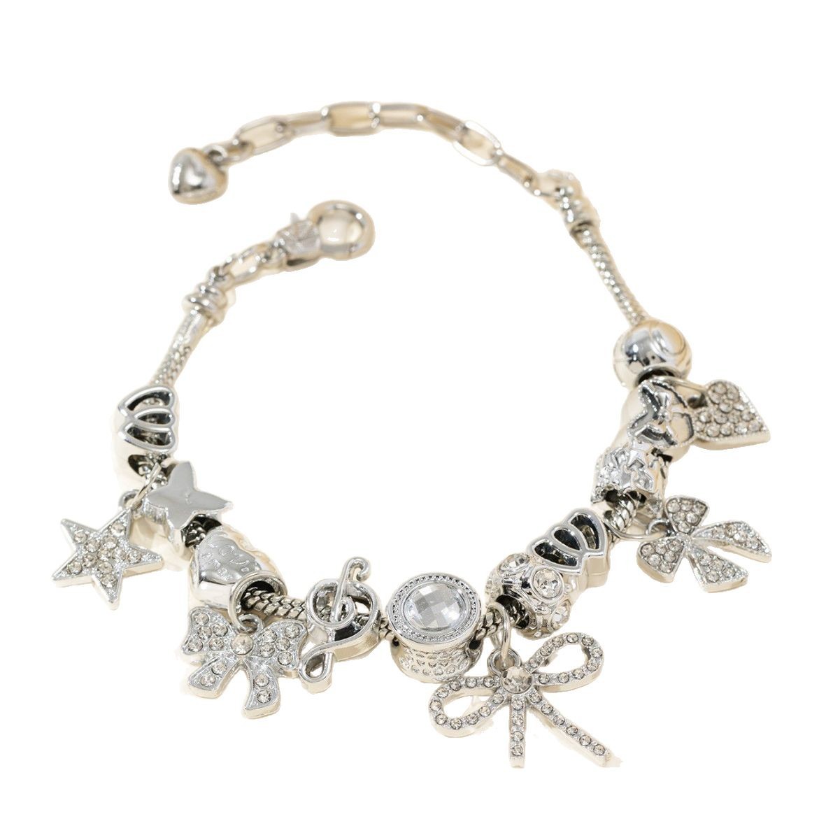 Brazalete Panjia, brazalete de cuentas DIY, arco de diamante de diamante, joyas de moda rápidas