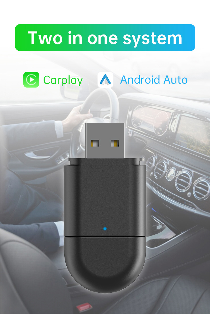 Cross-border carplay box wired to wireless double-headed wireless carplay adapter car machine interconnection box