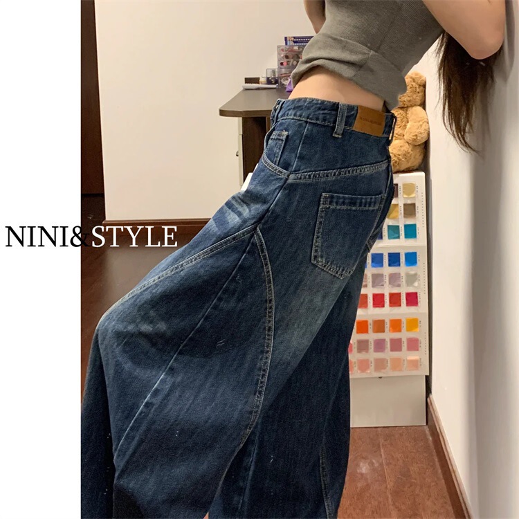 American Retro Scimitar Wide-Leg Jeans for Women 2025 Autumn New High-Waisted Loose Slimming Straight Scythe Pants American Retro Scimitar Wide-Leg Jeans for Women 2025 Autumn New High-Waisted Loose Slimming Straight Scythe Pants
