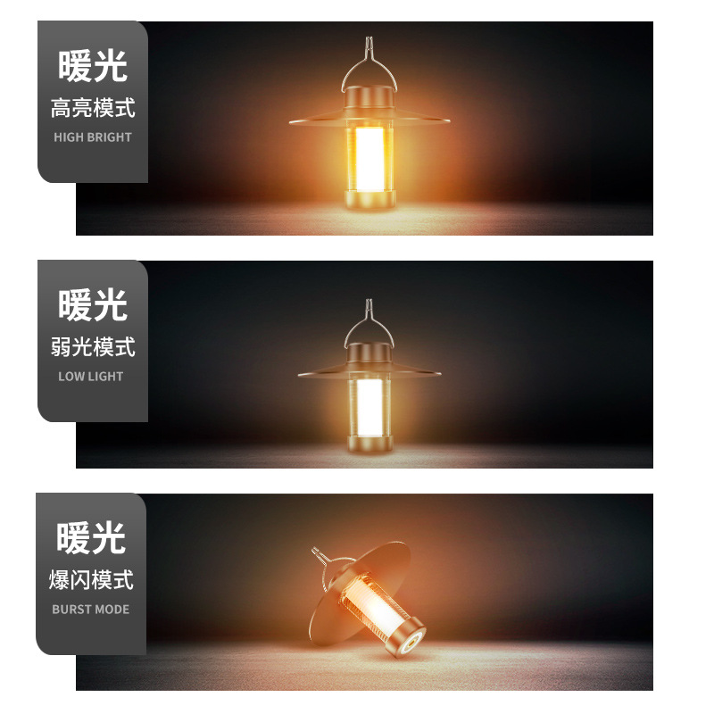 Incendio forestal nueva luz que acampa luz LED camping Luz de emergencia portátil al aire libre atmósfera tienda de campaña gancho mini Luz Portátil