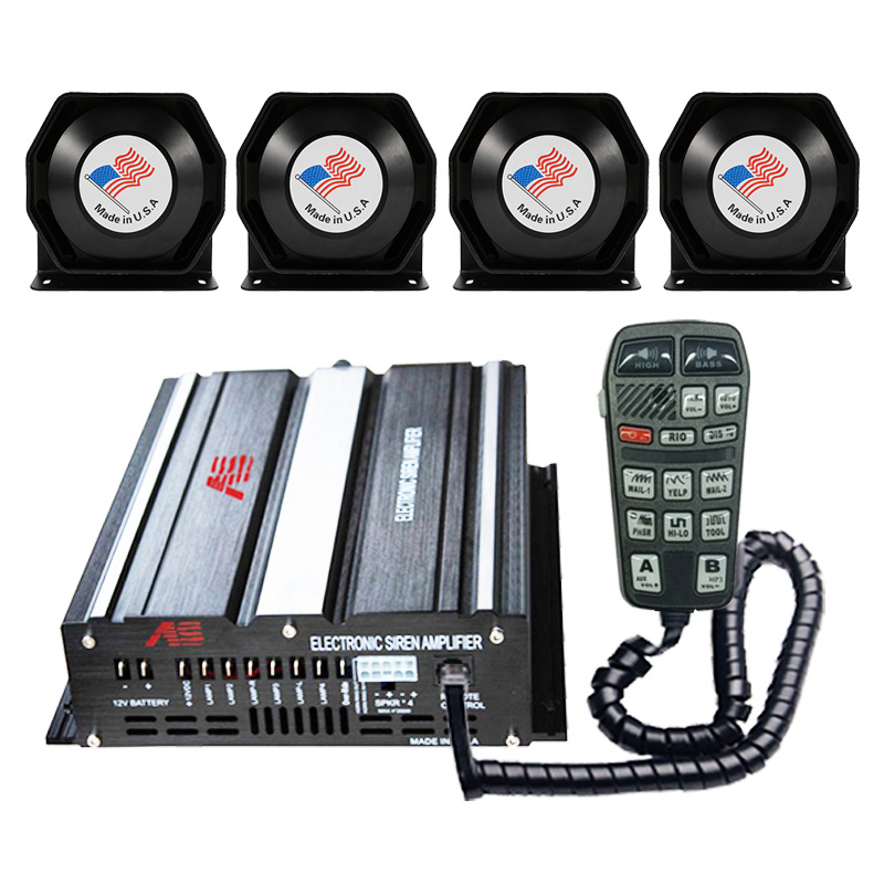 800W wired car siren and voice amplifier, 12V alarm, high-frequency speaker, A8R9-2 + octagonal horn