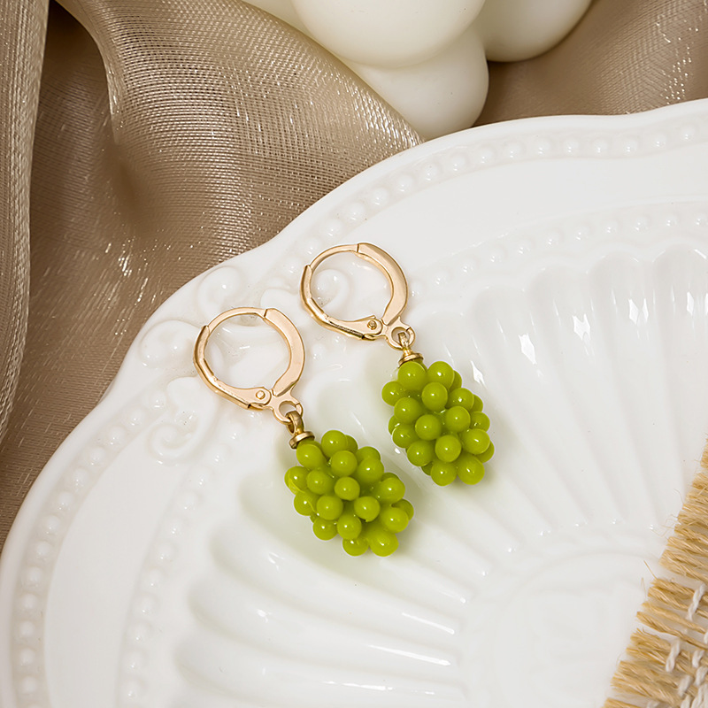 1 Pair Quantity 1 Pair IG Style Simple Style Fruit Plating Inlay Alloy Rhinestones Ear Studs