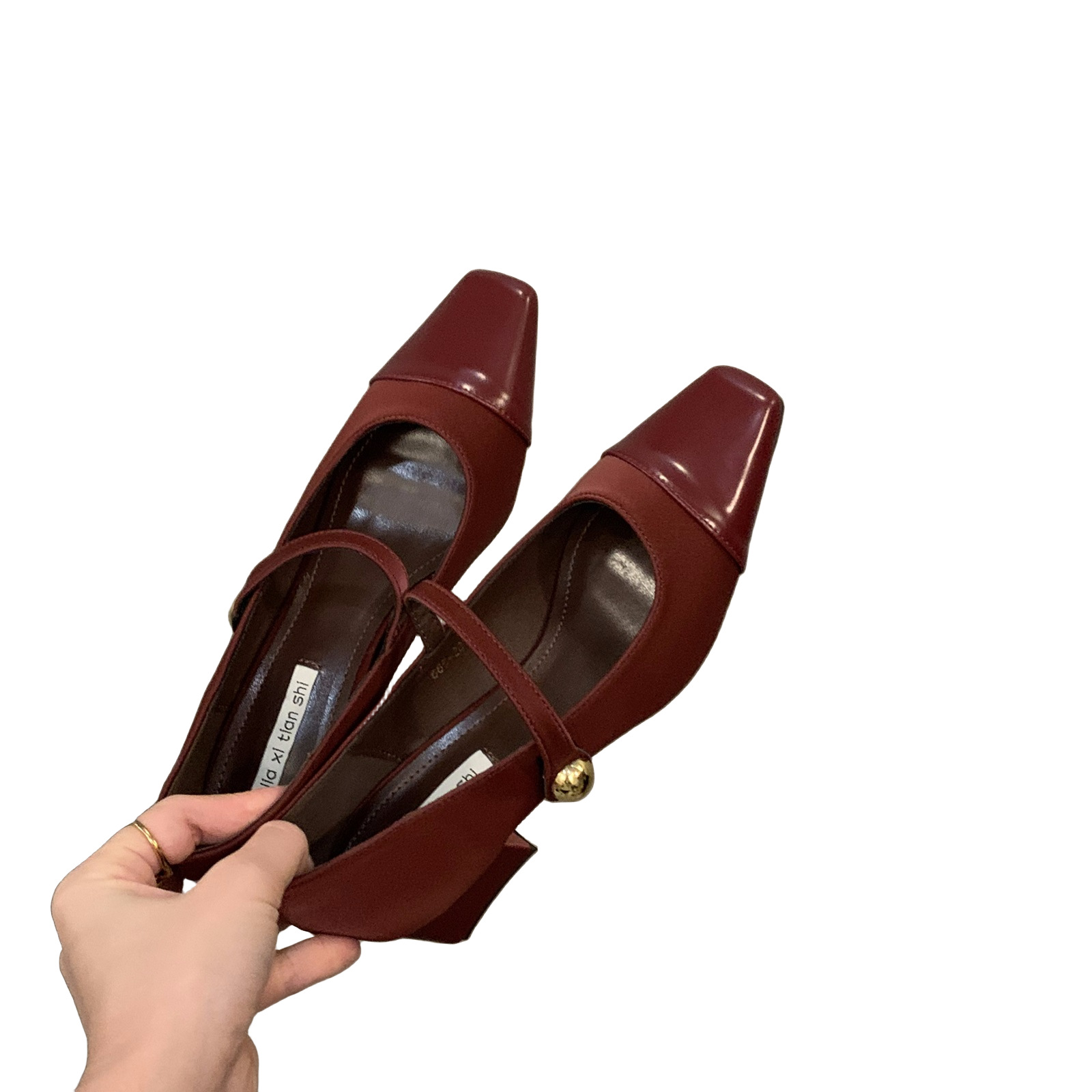 Rode mary jane schoenen dames hak pumps elegante stijl_voghion.com