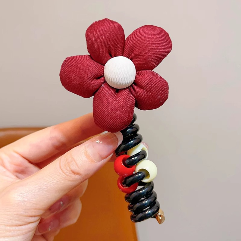 Gradiente de color gelatina línea telefónica cabello anillo cabeza cuerda para mujeres 2025 nueva banda de goma de cola de caballo alta toque de sombrero sin rastro temperamento