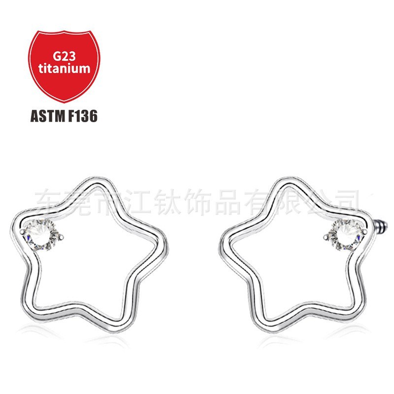 Pointed titanium steel lip stud product view