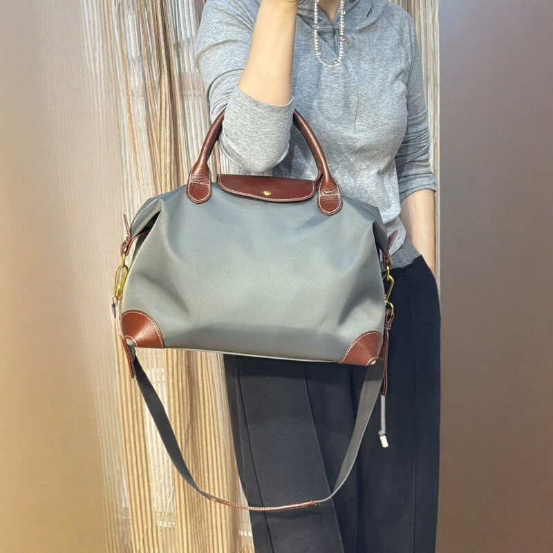 Special Offer Classic Export Model Korean Non-Crease Nylon with Genuine Leather Tote Bag Tail Single Quality Bag Shoulder Handbag