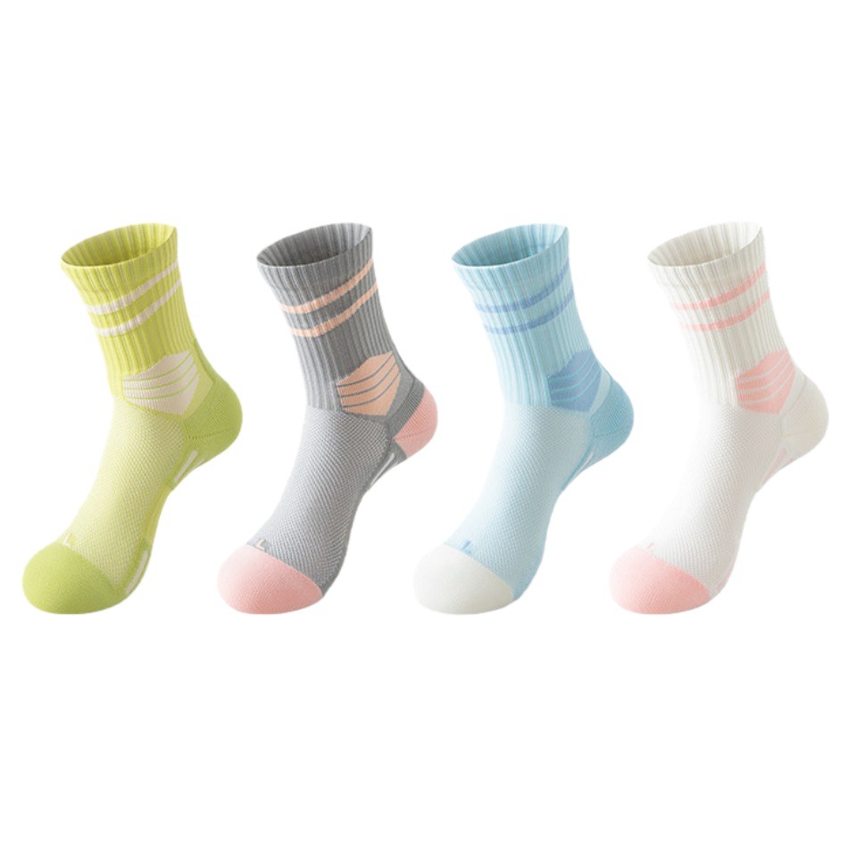Women's Mid Calf Badminton Socks Thickened Terry Cloth Sole Professional Running Sports Socks For Spring Summer Fitness Basketball Jump Rope_desvips.com