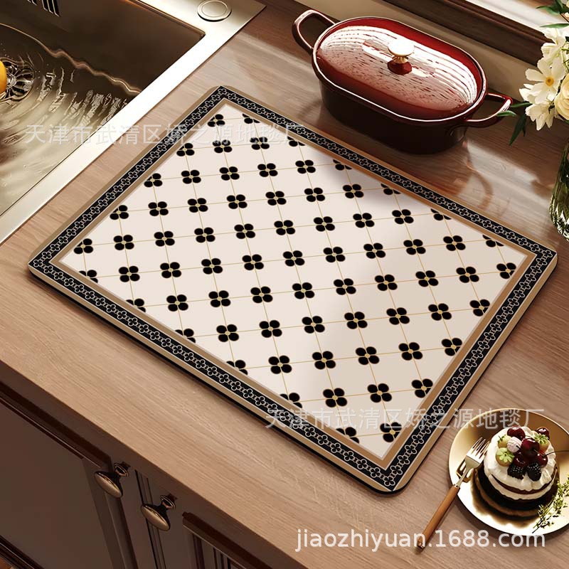 Almohadilla de drenaje transfronteriza, lodo de diatomeas, fácil de cuidar, almohadilla absorbente, encimera de escritorio de cocina, almohadilla de aislamiento antiescaldado, suministro directo de fábrica