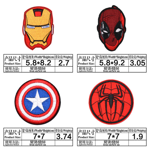 New Iron Man embroidery cloth stickers Marvel patch stickers cartoon computer embroidery chapter anime character embroidery label ironing
