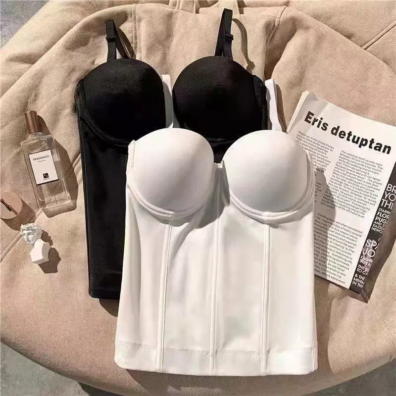 Cross-border European and American Camisole Women's Underwear Base All-match Masterly Non-slip Three-dimensional Cup-shaped Wedding Dress Inner Gathering