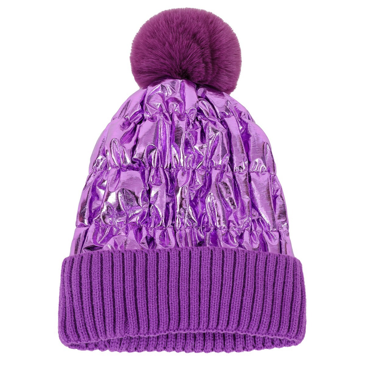 Nuevo Otoño e Invierno Nuevo terciopelo engrosado caliente pullover sombrero colorido metal láser de todas las mujeres moda punto sombrero