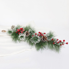 クリスマス装飾60cm藤紅果模擬松針暖炉アマゾンデスクトップセンター飾りクリスマス花輪