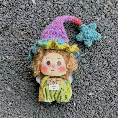 Pluş açarlıqlar, Curly Hair Plush Doll - little-bear-green-pants-witch-khaki-explosion-pendant-hat-color-random