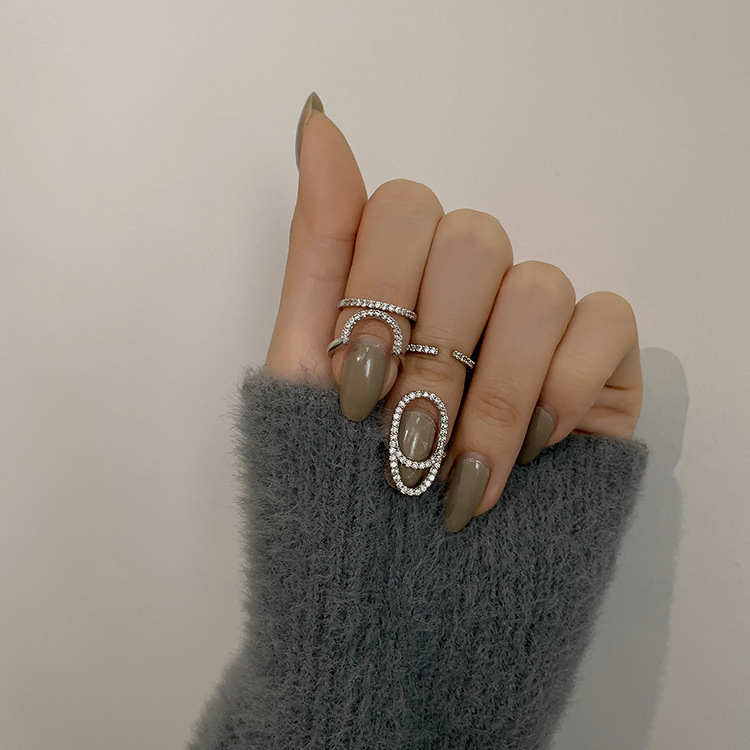 5g Weight Copper Geometric Zircon Open Rings